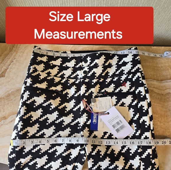 💥 Perfect Moment Aurora Houndstooth Ski Pants High Rise Black White - Picture 4 of 16